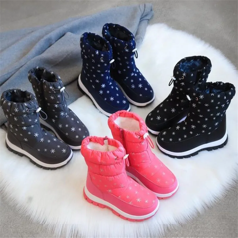 Snow Boots for Children 2021 Winter New Girl Cotton-padded Soft Bottom Shoes Warm Outdoor Casual Footwear Boys Non-slip Boats | Детская