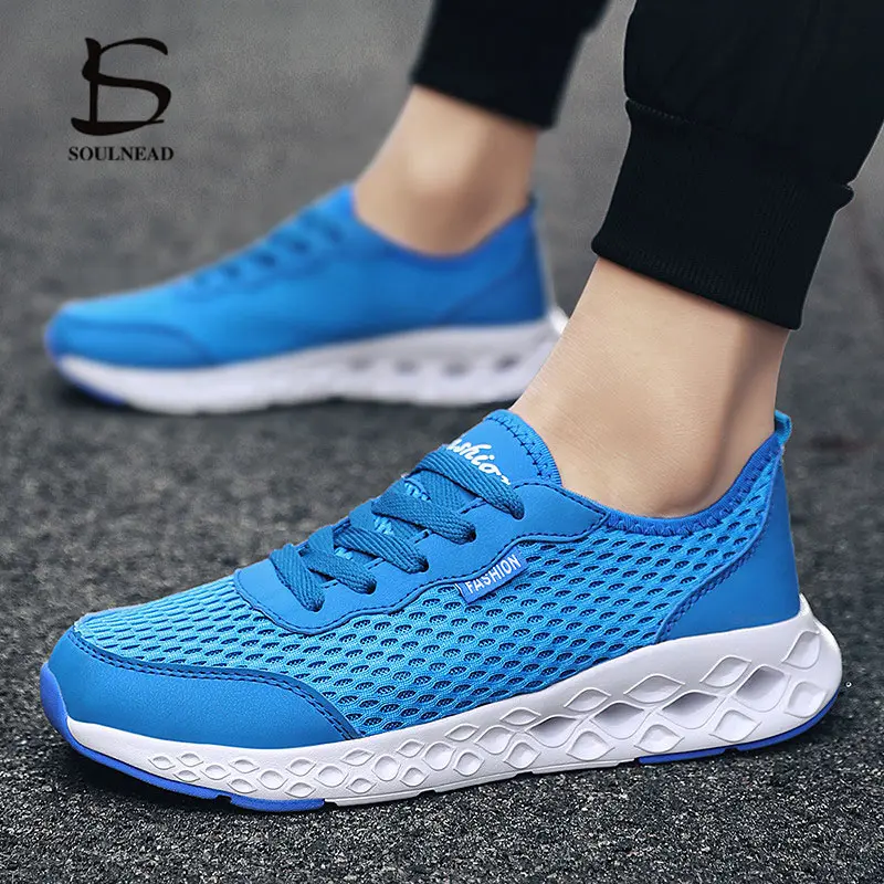 

Light Running Shoes Men Flat Sports Shoes Summer Mesh Breathable Comfortable Non-Slip Male Walking Shoes Man Sneakers Size 39-44
