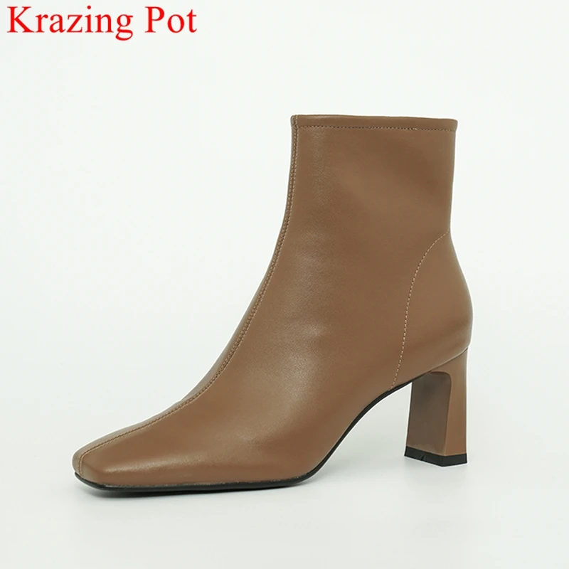 

Женские ботинки-Челси на высоком каблуке, с квадратным носком