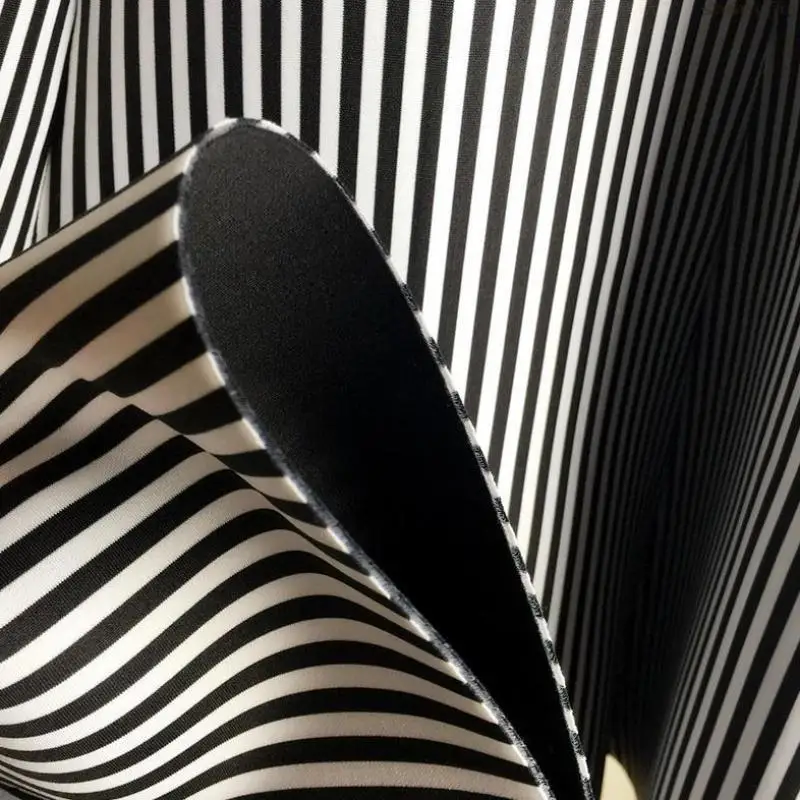 Юбка Хлопковая женская юбка черно-белая в Вертикальную Полоску осенне-зимние