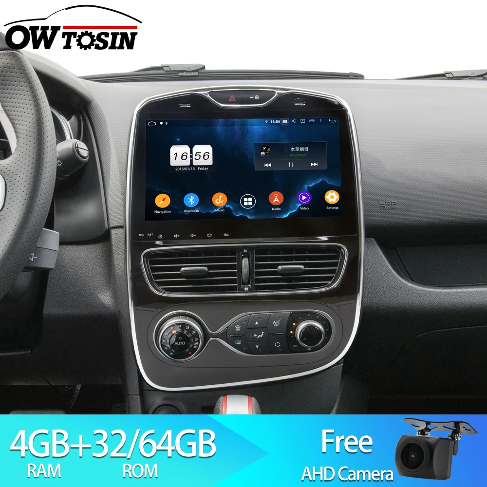 Owtosin Android 9,0 Автомобиль Радио Мультимедийный видеоплеер для Renault Clio автомобиля gps навигации 4 ГБ Оперативная память 32GB Встроенная память