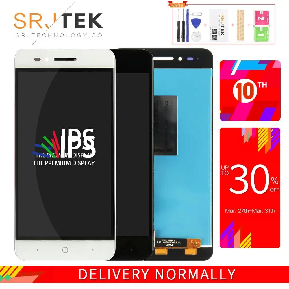 Srjtek экран для ZTE Blade A610 ЖК-дисплей сенсорный дигитайзер датчик стекло в сборе