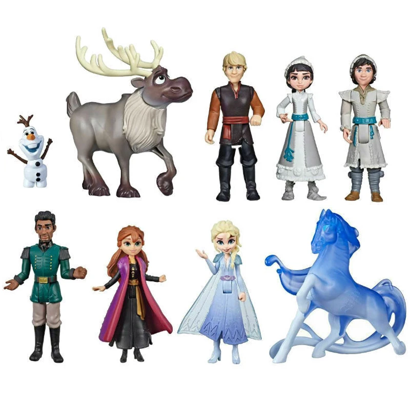 Диснеевские персонажи "Frozen 2" модельная фигурка принцессы Эльзы Анны Ольфы Кристофера из пластмассовой коллекции для декорирования, детская игрушка для девочек, подарок на день рождения.