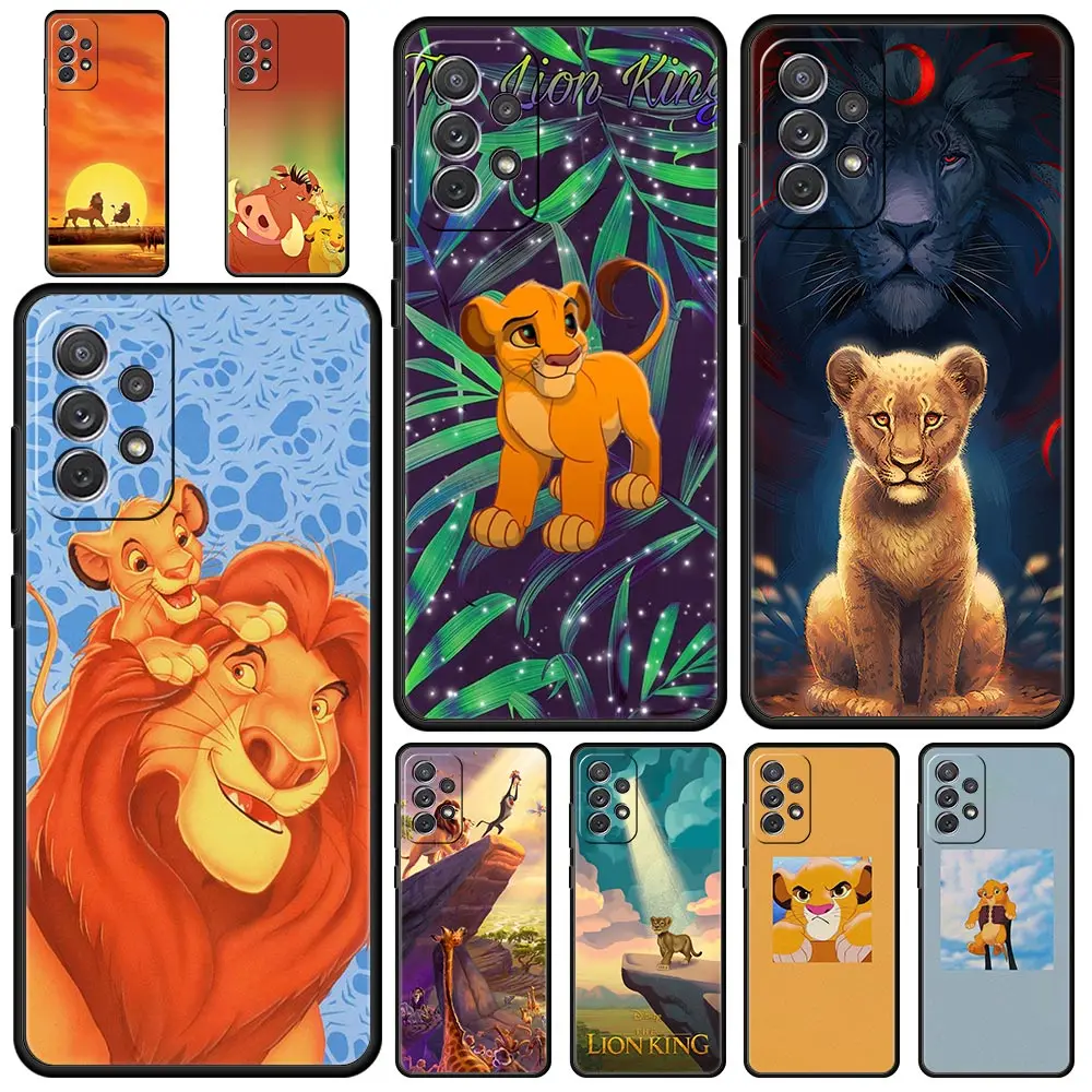 

Disney The Lion King Case for Samsung Galaxy A52 A52s A72 A42 A32 5G A22 A12 A02 A02s Fundas Shockproof Black Cover Coque Shell