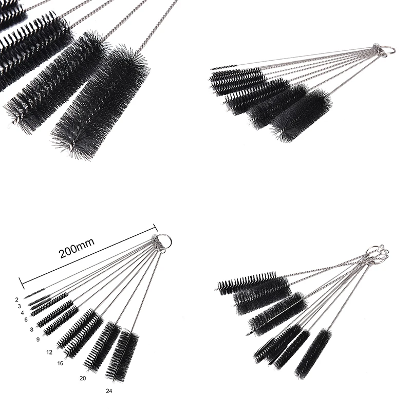10 Nylon Stainless Steel Cleaners Cleaning Brushes For Tobacco Pipe Airbrush | Дом и сад