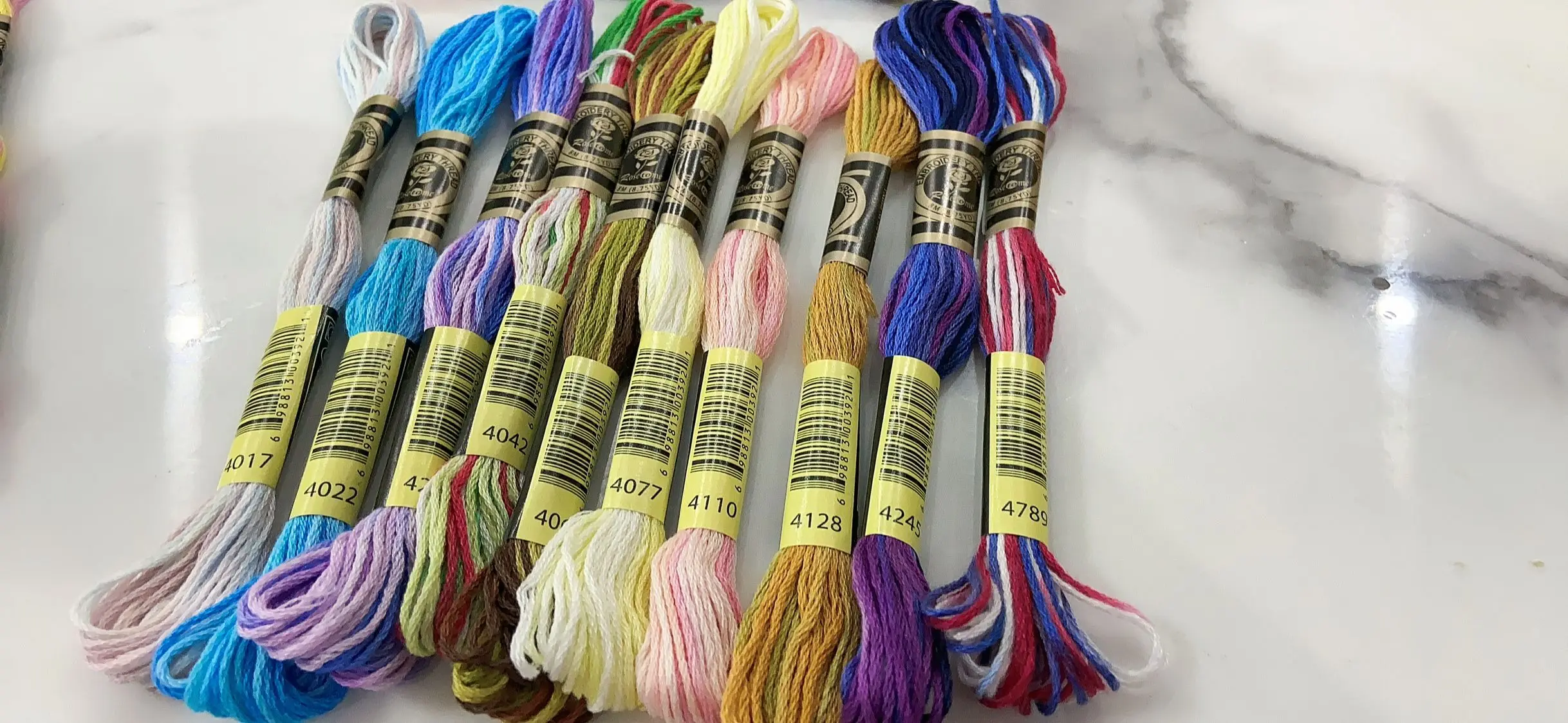 Variegated Cotton Embroidery Floss 6 Strands  8 Meters Per Skein Color Variation Cross Stitch Thread 41 DMC Colors In 4 Sets images - 6