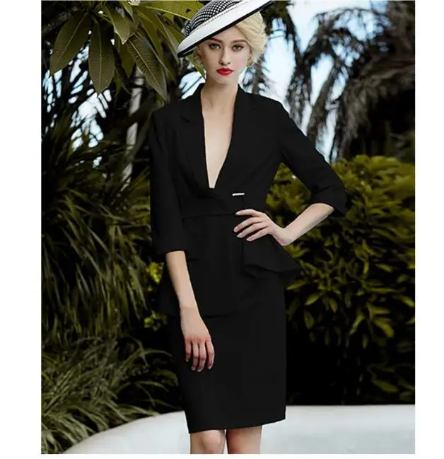 Suits Women 2 Piece Set Office Lady Business Formal Work Blazer Midi Pencil Skirt Elegant Luxury OL Spring Autumn Clothes