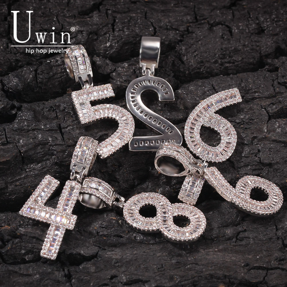 Uwin багет с буквами инициала подвеска цепочка хип-хоп ювелирные изделия ожерелье