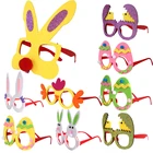 Забавные пасхальные очки для нарядов, блестящая оправа для очков в виде кролика, яйца, цыпленка, украшения для дня рождения, креативные товары для пасхальных подарков