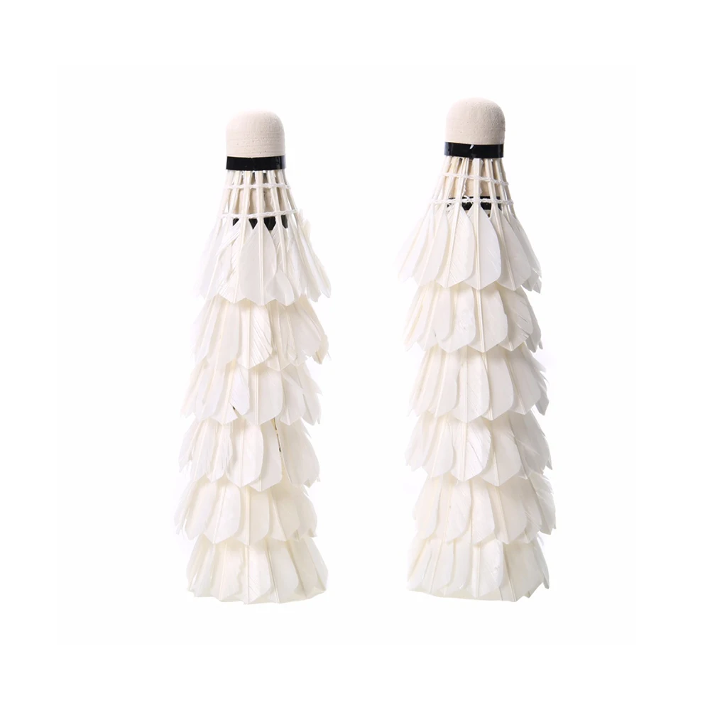 Горячая Распродажа 12 шт. прочные шарики для бадминтона с гусиным пером белые