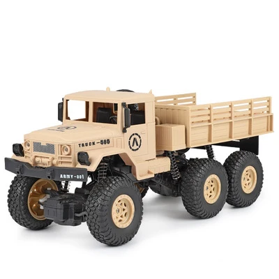 yellow 1/16 RC военный грузовик 6 колесный привод дистанционного управления внедорожный Радиоуправляемый автомобиль модель дистанционного управления альпинистская машина детская игрушка подарок - Цвет: yellow