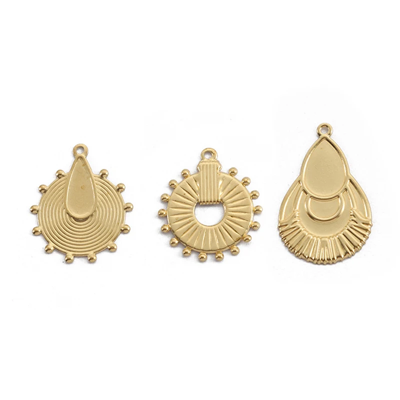 

10pcs Raw Brass Charms Round Charm Drop Pendant Charms For Handmade Earrings Jewelry Findings Making Decoration