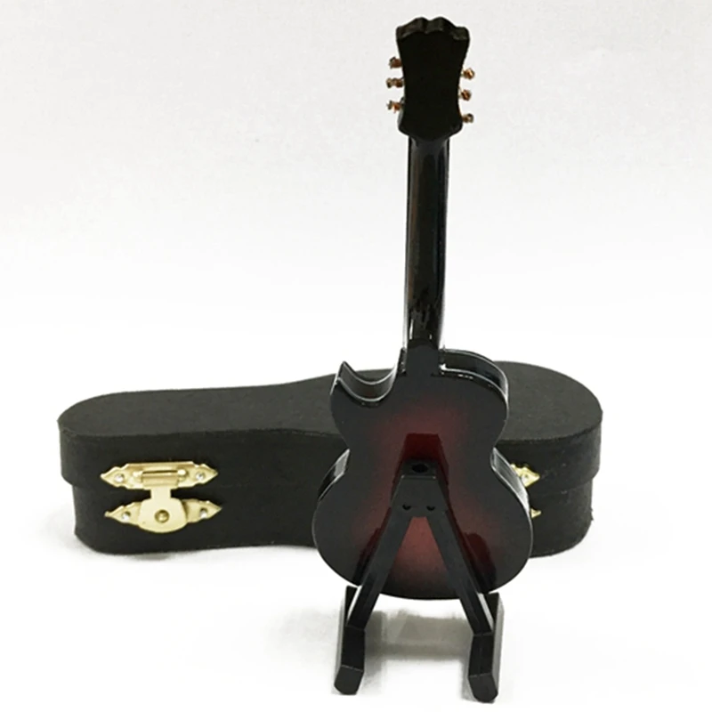 

Mini Electric Guitar Model Miniature Decoration Musical Instruments with Case and Stand