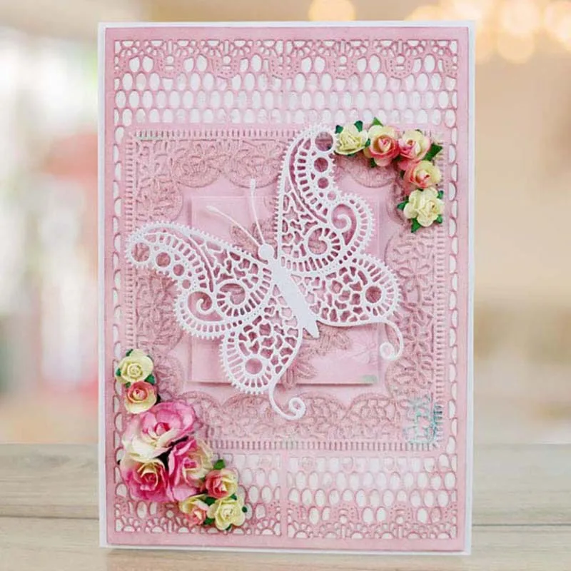 

Big Butterfly Lace Greeting Card Metal Cutting Dies Stencil Scrapbooking Photo Album Paper Embossing DIY Craft