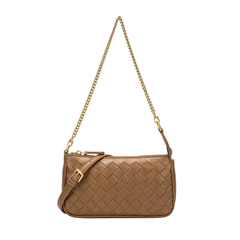 

2021 Women's Knitting Leather Fashion Shoulder Bag Luxury Brand Design Woven High-End Messenger Bag Large Capacity Spot
