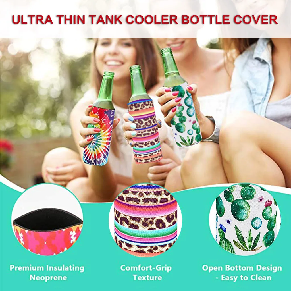 Крышка для бутылки с леопардовым принтом кактуса банки холодных напитков пива