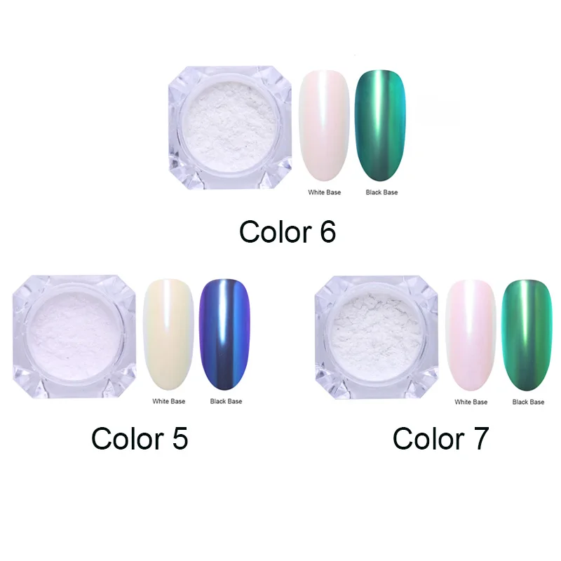 3pcs-Set 4 Яркие Блестки для ногтей порошок пыль хром пигмент пыль ослепительный салон микро Голографический лазерный порошок для DIY украшения для ногтей - Цвет: 3pcs-Set 4