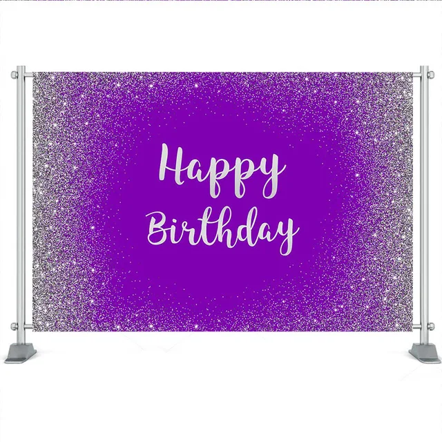 

Vinyl Golden Purple Birthday Party Children Backdrops For Photography Photo Background Photo studio
