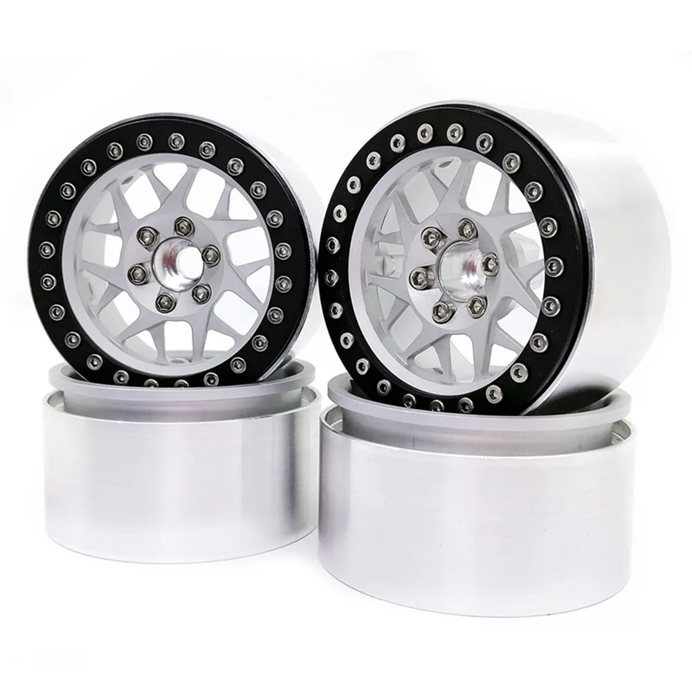 

New 4pcs 1/10 RC Rock Crawler aluminum alloy 2.2 Beadlock wheel rims for Axial SCX10 RR10 spectra 90048 Traxxas TRX4