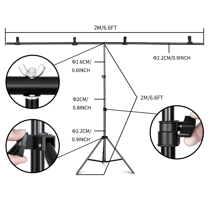 2m*2m Photography Backdrops Chromakey Support System With Stand Carry Bag Light Kits Chroma Video Polyester Cotton Photo Studio |