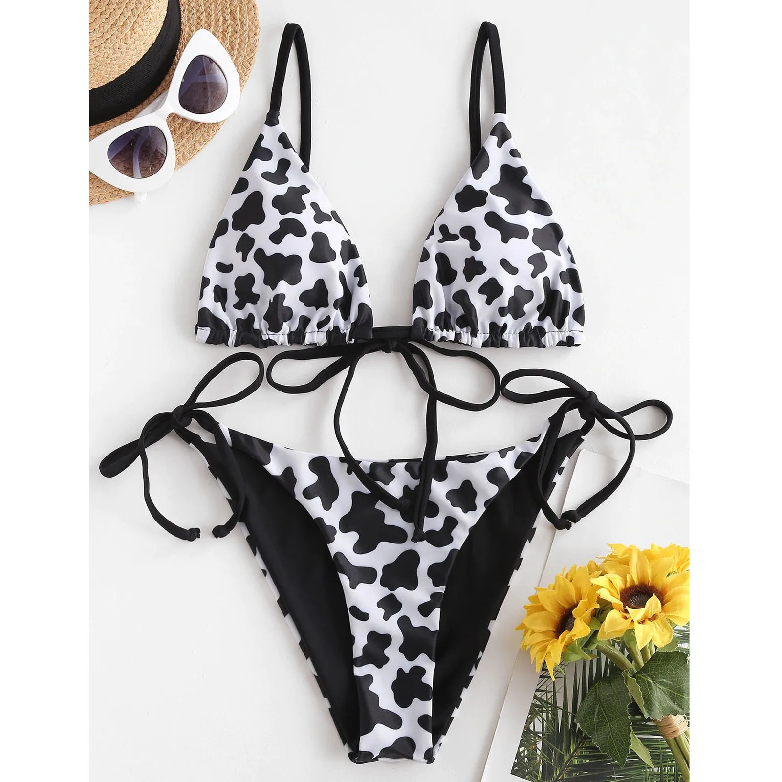 Купальник-бикини с коровьим принтом женский купальник чашками пуш-ап