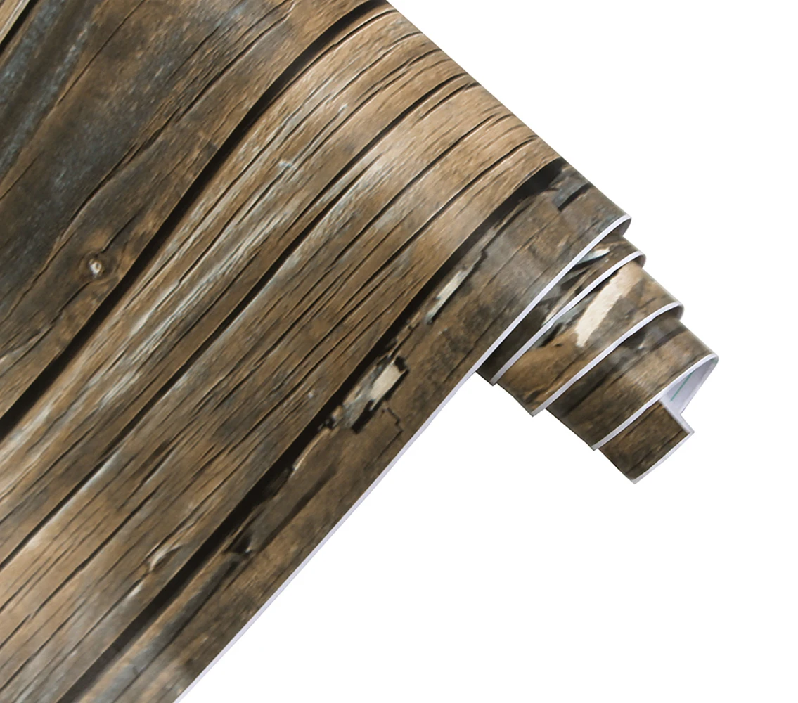 

Retro Faux Wood Grain Peel And Stick Wallpaper Self-adhesive Wood Plank Wallpaper Removable Vinyl Wall Covering Library Bedroom