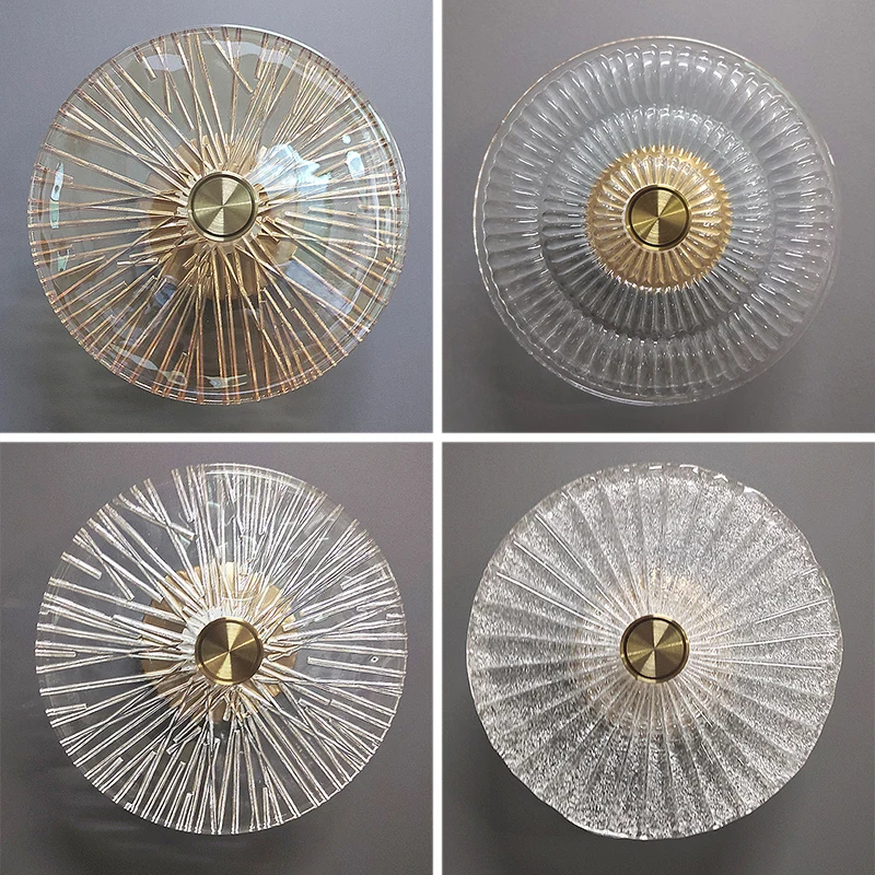 

Modern Minimalist Round Glass Wall Lamp Bedroom Dining Room Study Led Lighting