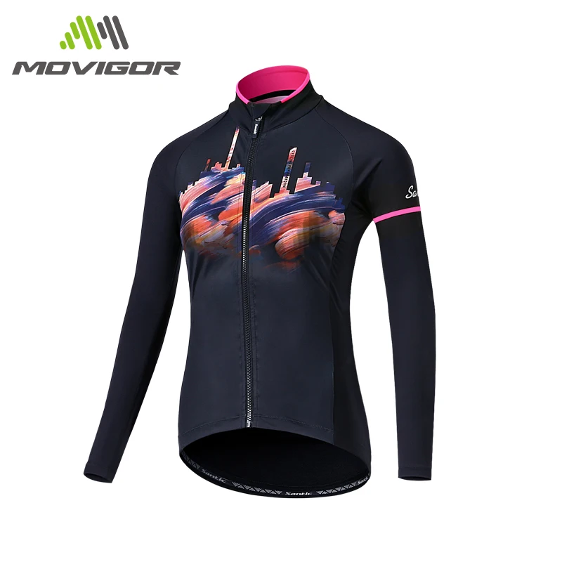 Santic Women Cycling Jackets Winter MTB Cycling Clothes Fleece Windproof Keep Warm Cycling Coat Reflective Asian Size L0C01114