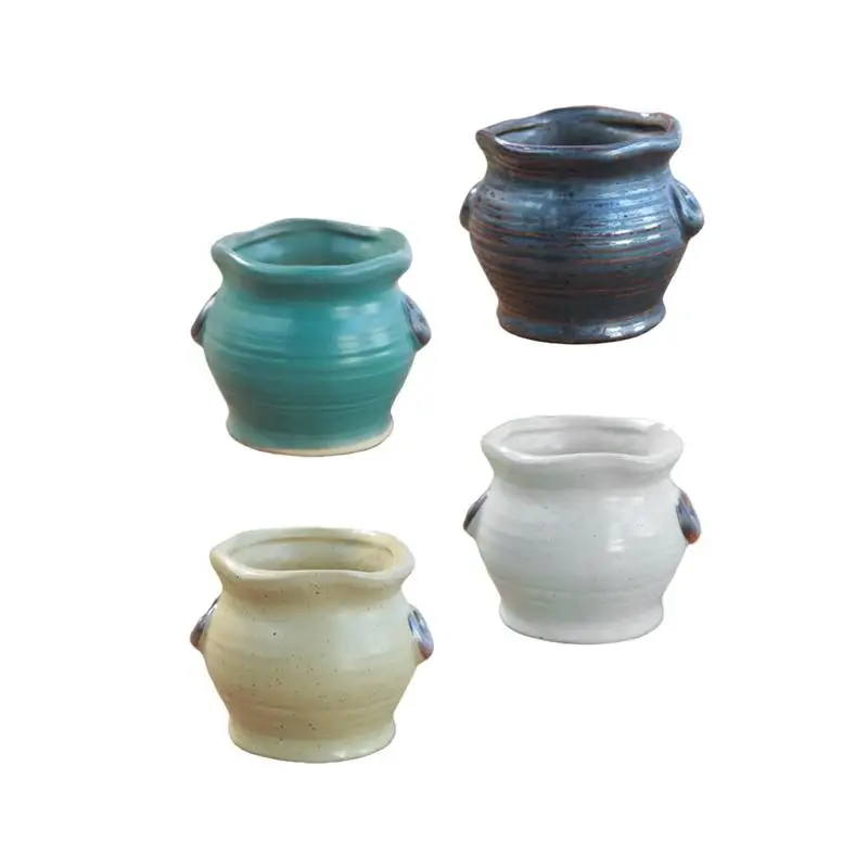 4 шт. цветочный цилиндрический горшок для суккулентов керамические украшения