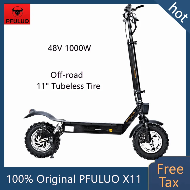 ЕС наличии Pfuluo X 11 Kickscooter Smart Электрический скутер 48V 1000W мотор 50 км/ч &quotбескамерной