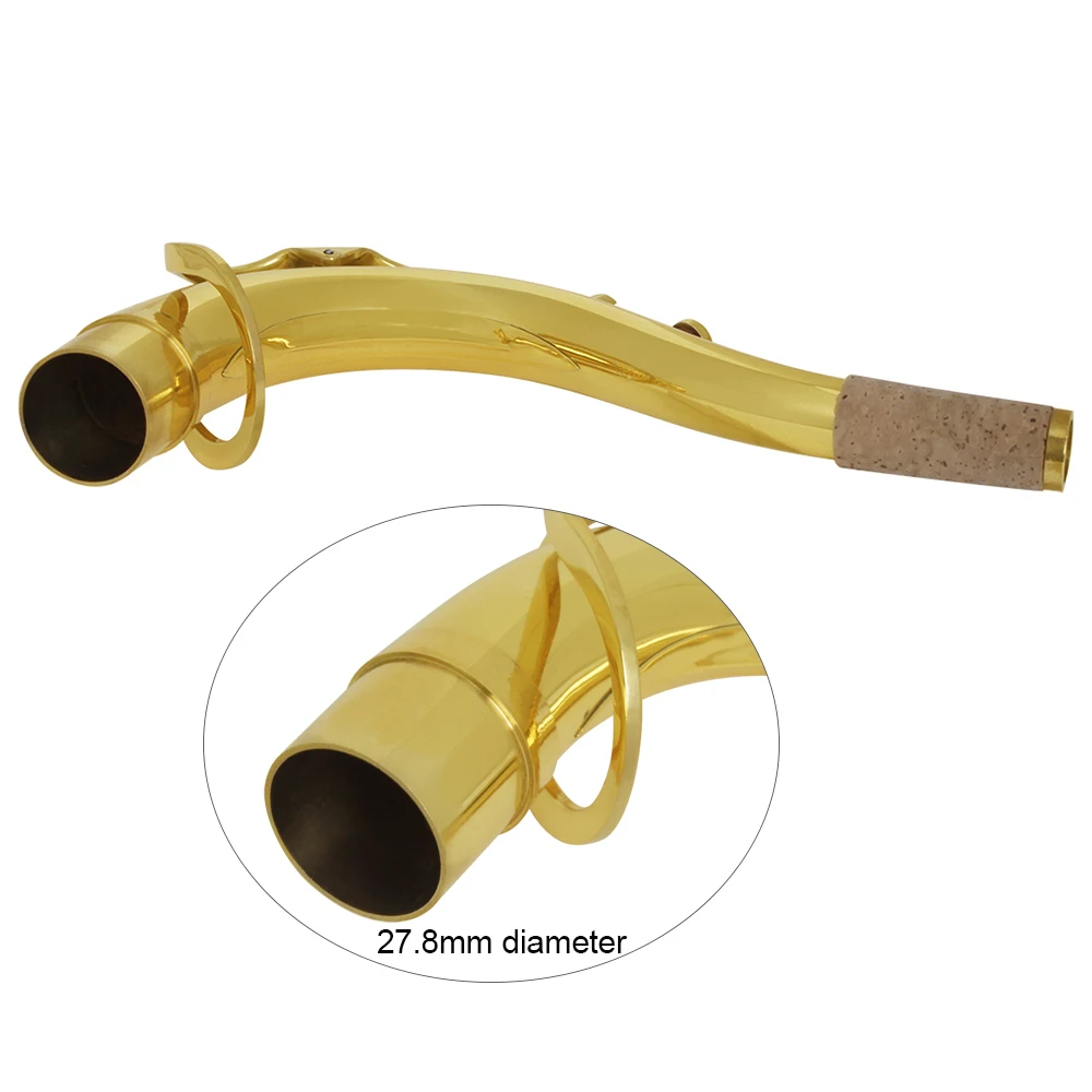 

Saxophone Connector Brass Material Gold Lacquer Saxophone Bend Neck For Tenor Sax Musical Instrument Accessories 27.8mm