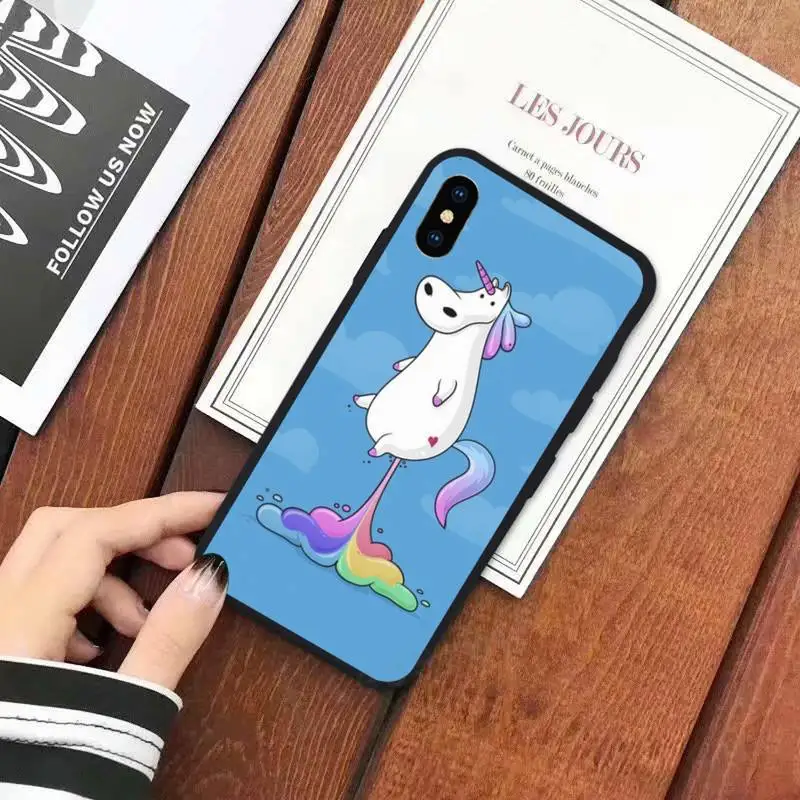 

Cartoon cute Rainbow fart Unicorn Phone Case for iPhone 11 12 mini pro XS MAX 8 7 6 6S Plus X 5S SE 2020 XR
