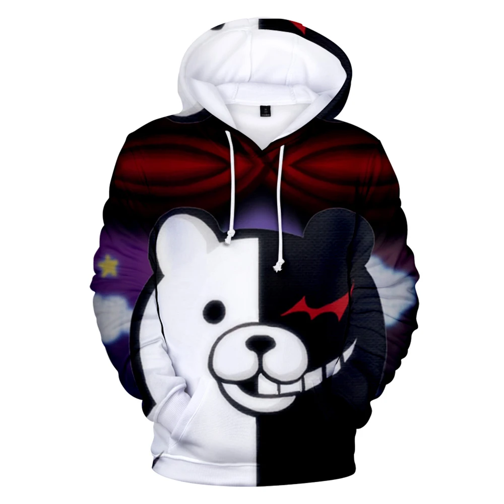 Горячая новинка 2020 толстовки Monokuma 3D для мужчин и женщин модная Аниме Толстовка в