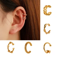 punk gold color metal ear cuff ear clip for women no pierced c shape geometric ear wrap ear cuff clips party jewelry gifts