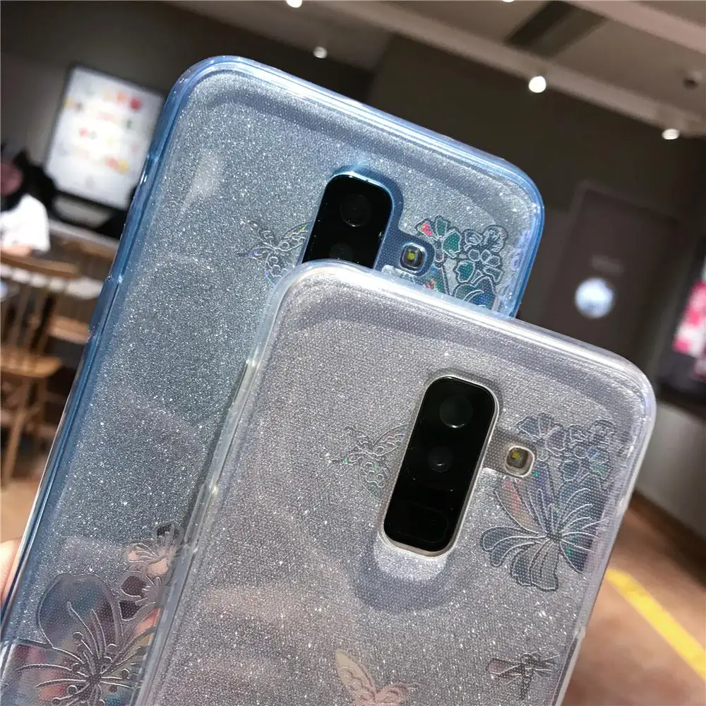 360 Front Back Buterfly Flower Glitter Case For Samsung Galaxy S9 SPlus S10 5G S10E Note 10 9 8 Phone Cases Soft Full TPU Cover |