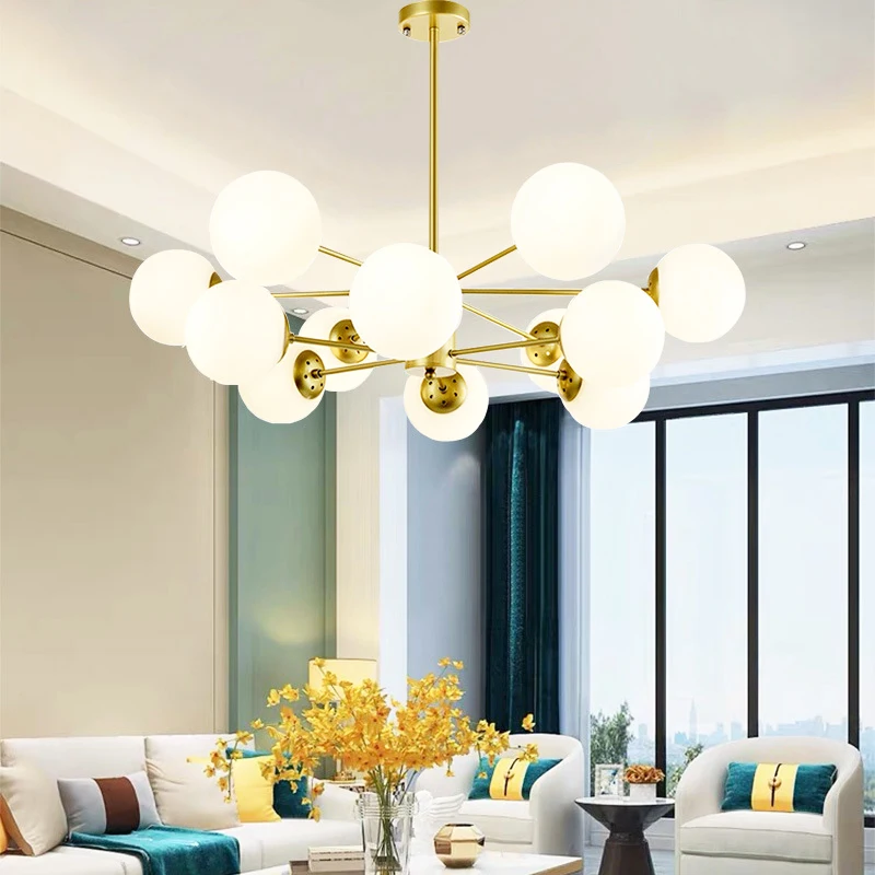 Современный светодиодный металлическая люстра освещение Гостиная Кухня вилла