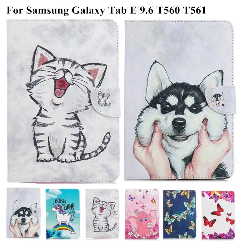 Чехол для samsung Galaxy Tab E 9 6 T560 SM T561 милый кот магнитная складная подставка чехол