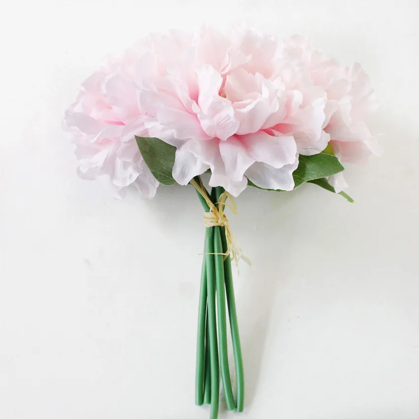 Pink Peony A Bunch Искусственные цветы Пион свадебное оформление букета 5 голов пионы Искусственные цветы шелковые гортензии свадебные аксессуары - Цвет: Pink Peony A Bunch