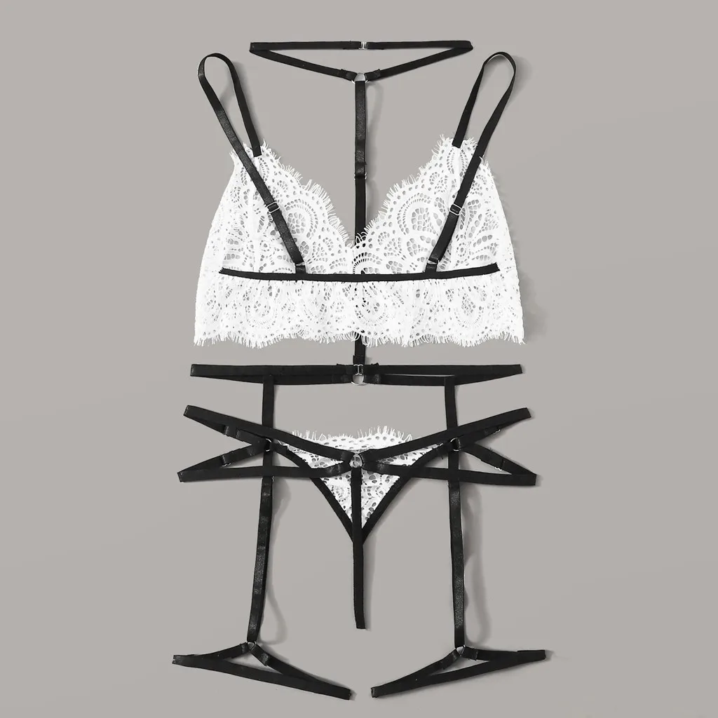 Сексуальные эротические костюмы Femme секс порно Babydoll Chemise нижнее белье открытая промежность сексуальное нижнее белье с бретельками белые Экзотические пижамы