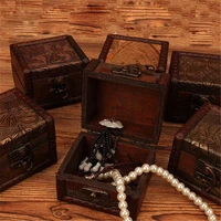 vintage small wooden lock jewelry necklace bracelet gift storage holder box case