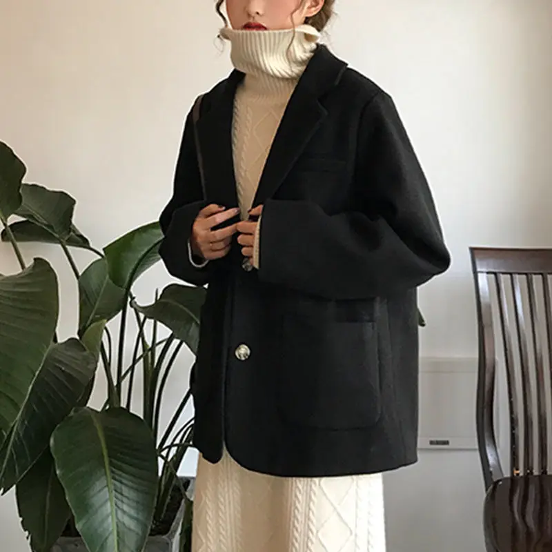 

Blazer Jacket Women Oversize Elegant Jackets Coats Female Autumn Winter 2020 Outwear Loose Korean Long Sleeve Coat Office Lady