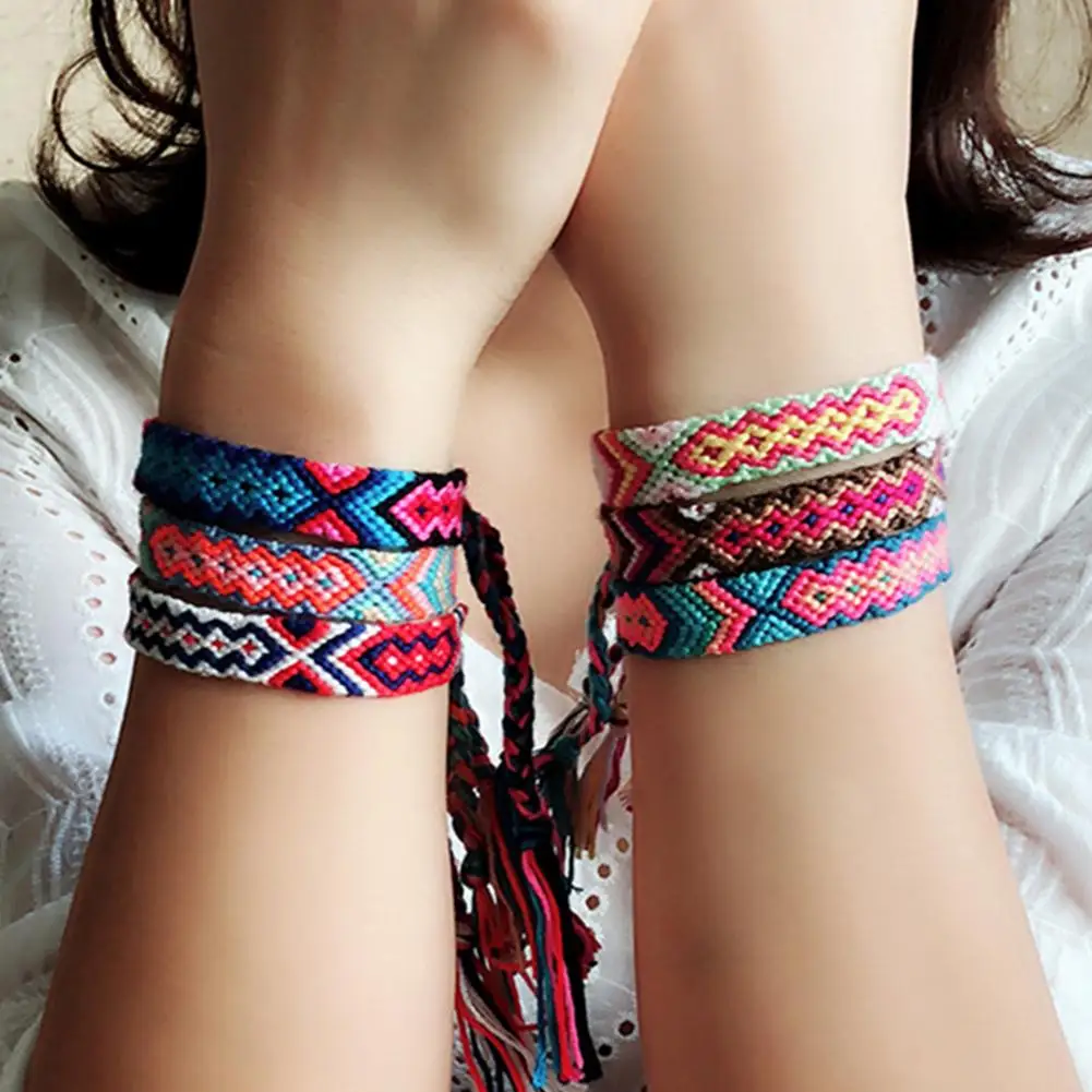 Женские модные браслеты 2019 женские этнические плетеные ручной работы из