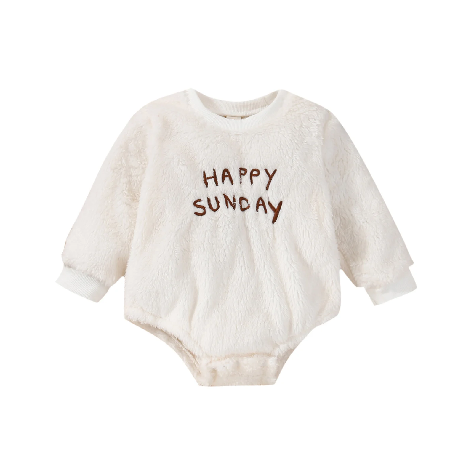 

Детские зимние комбинезоны, флисовый комбинезон с длинным рукавом и буквенным принтом и застежкой на промежности для малышей девочек и мал...