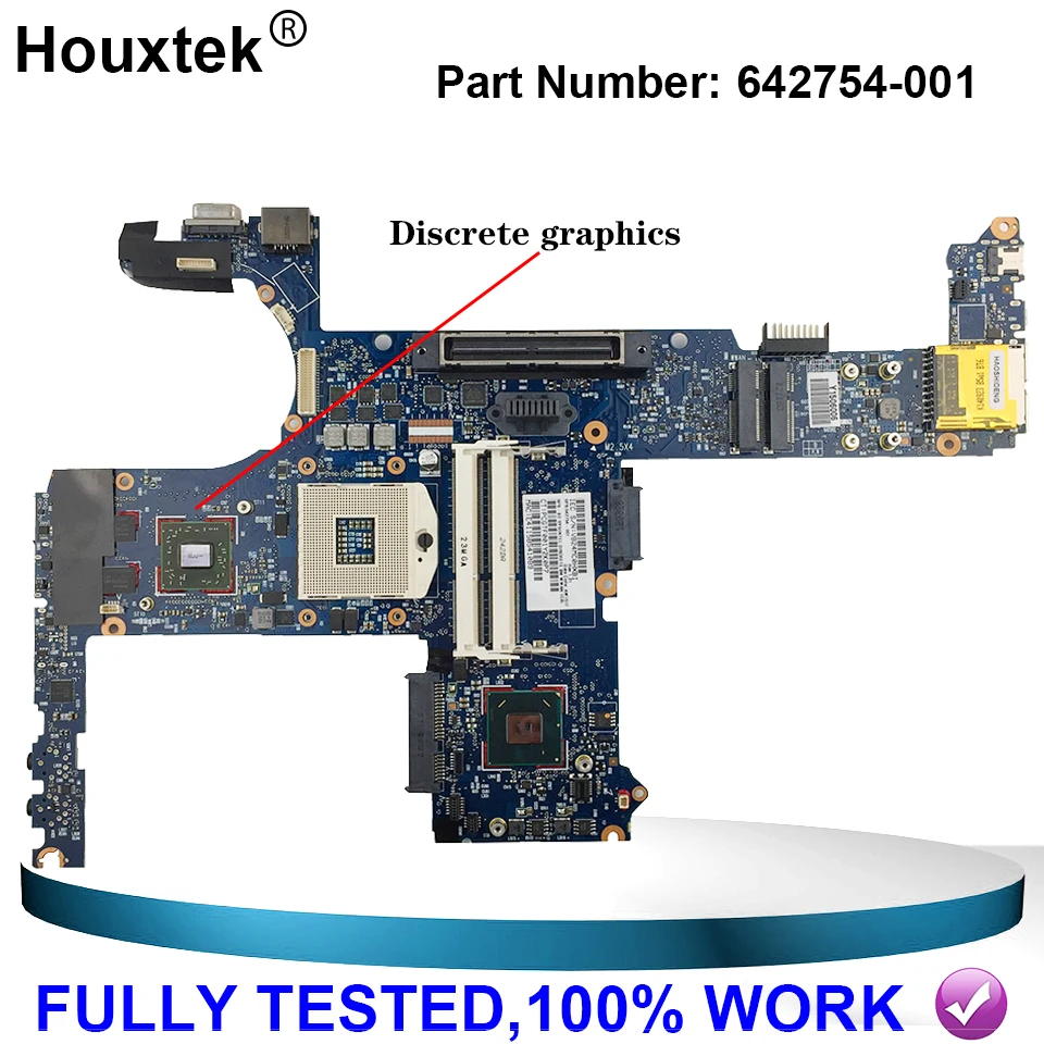 

Laptop motherboard For HP EliteBook 6460B 8460P Mainboard 642754-001 6050A2398501 SLJ4M HM65 DDR3 DSC 100% Fully tested