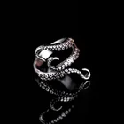 Крутые кольца из титановой стали, Винтажное кольцо в готическом стиле с кальмаром, Осьминогом, Модная бижутерия, регулируемый размер, высокое качество