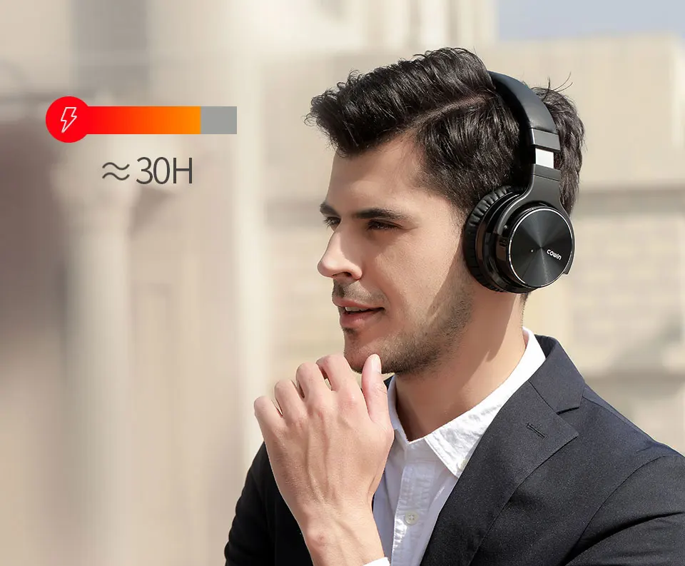 Беспроводная гарнитура с активным шумоподавлением Bluetooth наушники над ухом Стерео гарнитура с микрофоном громкой связи HIFI Бас Звук