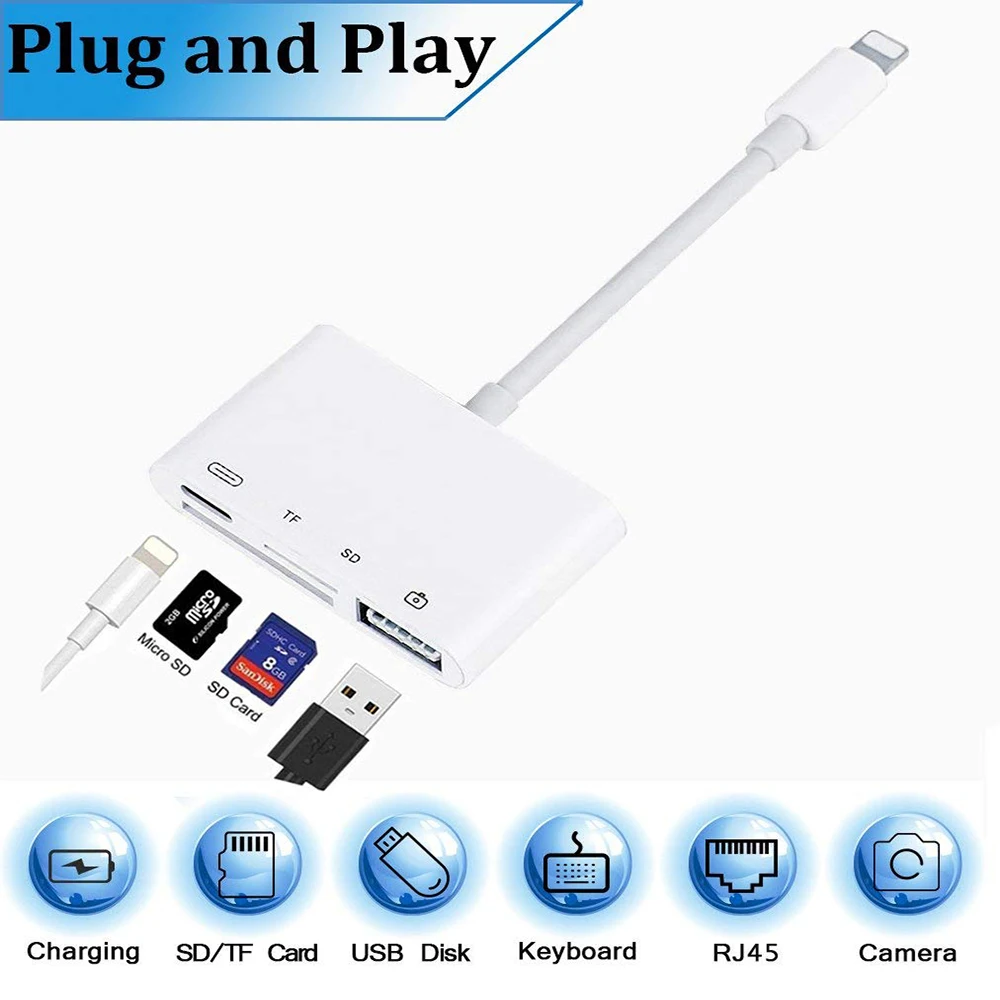 4 в 1 SD TF карта камера соединительные комплекты для Lightning к USB 3 ридер адаптер iPhone/iPad