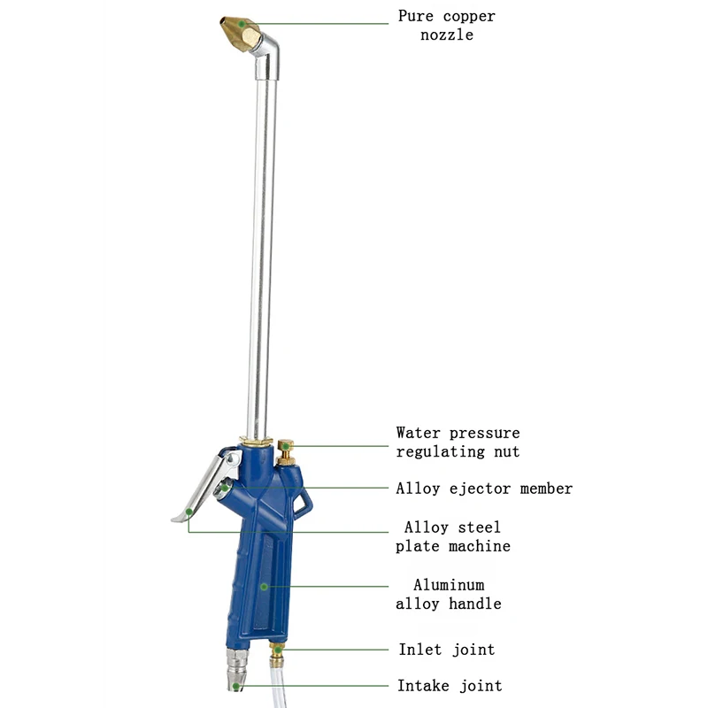 Водяной пистолет высокого давления 40 см металлический водяной мощный Омыватель