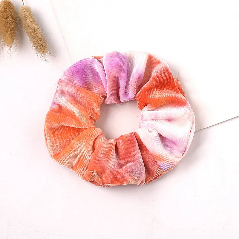 

1Pcs Tie Dyed Scrunchie Pack Hair Accessories For Women Girls Headbands Elastic Rubber Hair Tie Hair Rope Ring Ponytail Hold