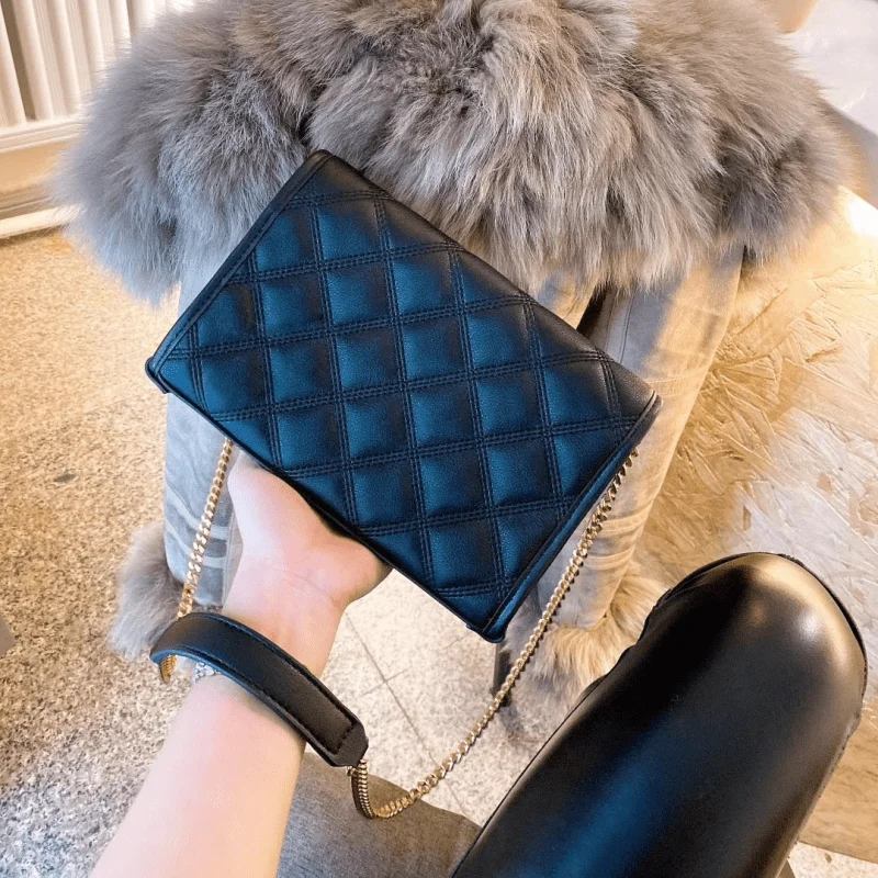 

2021 New Women Bag Shoulder Bag for Women Crossbody Bags Handbag Designer Purse Soft PU Leather Rhombus Lattice Chain Fashion